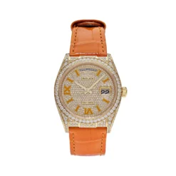 Rolex Oyster Perpetual Replica Day Date 128158RBR Yellow Gold Diamond Set