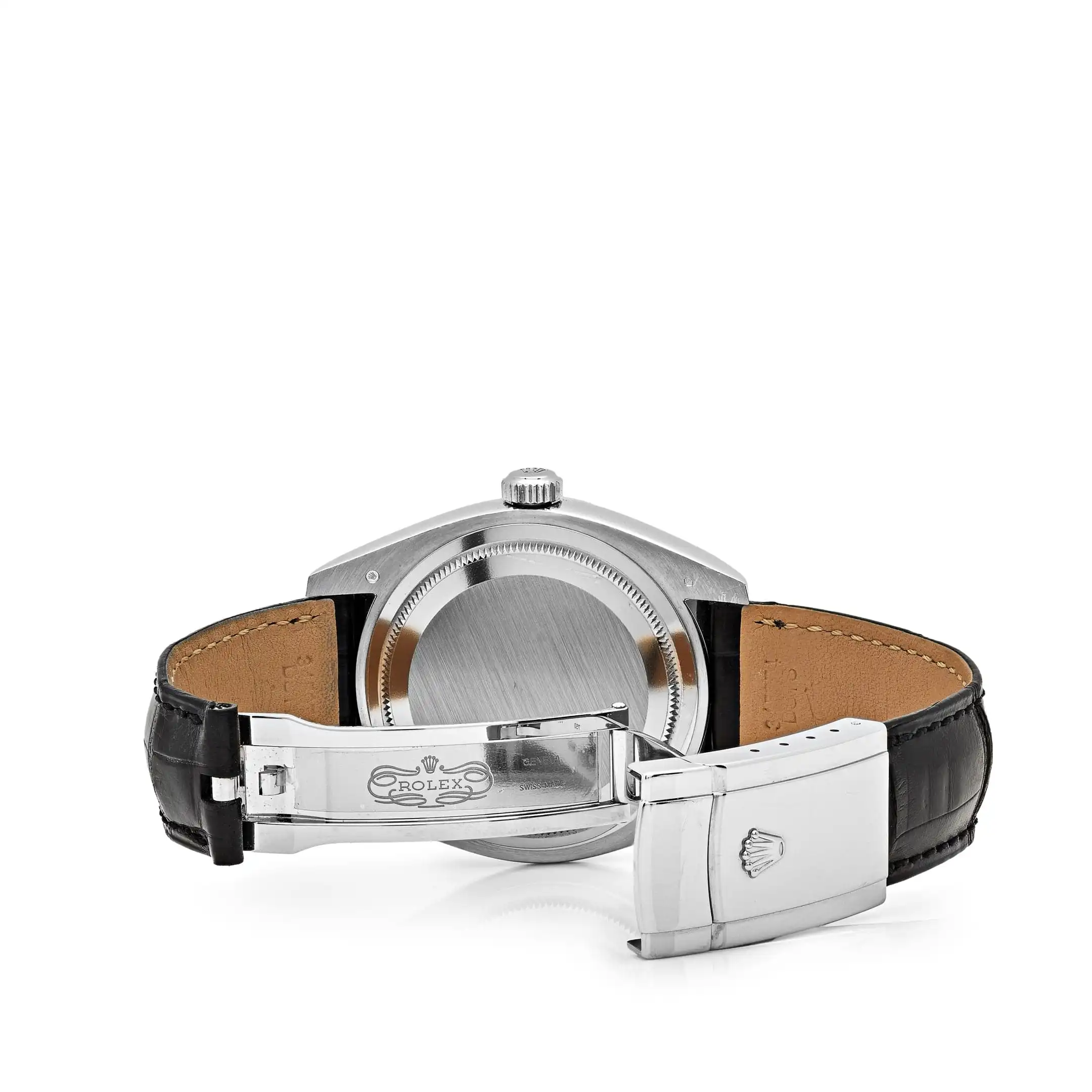 Replica Rolex Sky-Dweller 326139 White Gold Black Dial Leather Strap - Image 6