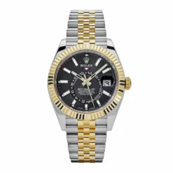 Replica Rolex Sky-Dweller 336933 Stainless Steel Yellow Gold Jubilee Black Dial