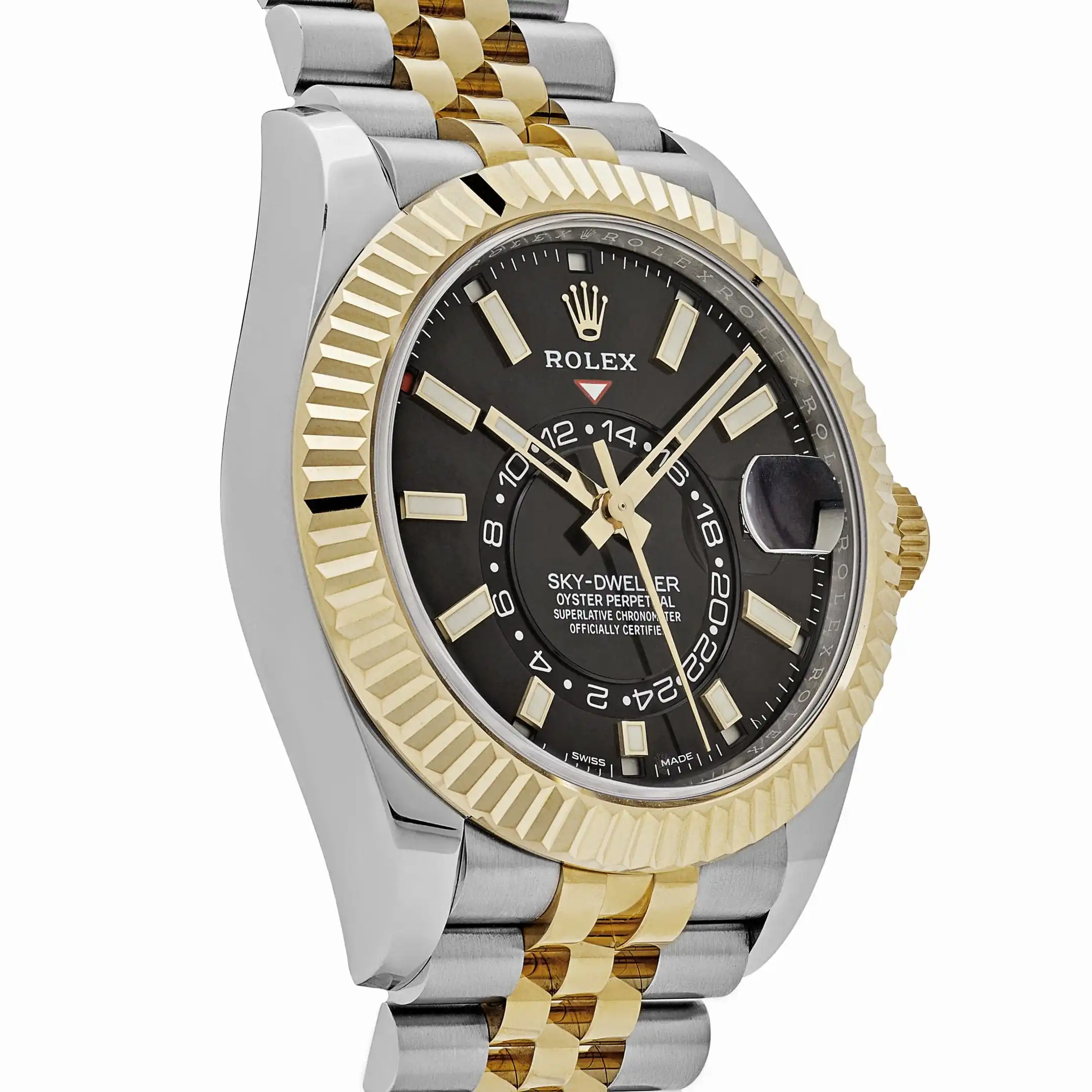 Replica Rolex Sky-Dweller 326933 Stainless Steel Yellow Gold Jubilee Black Dial - Image 4