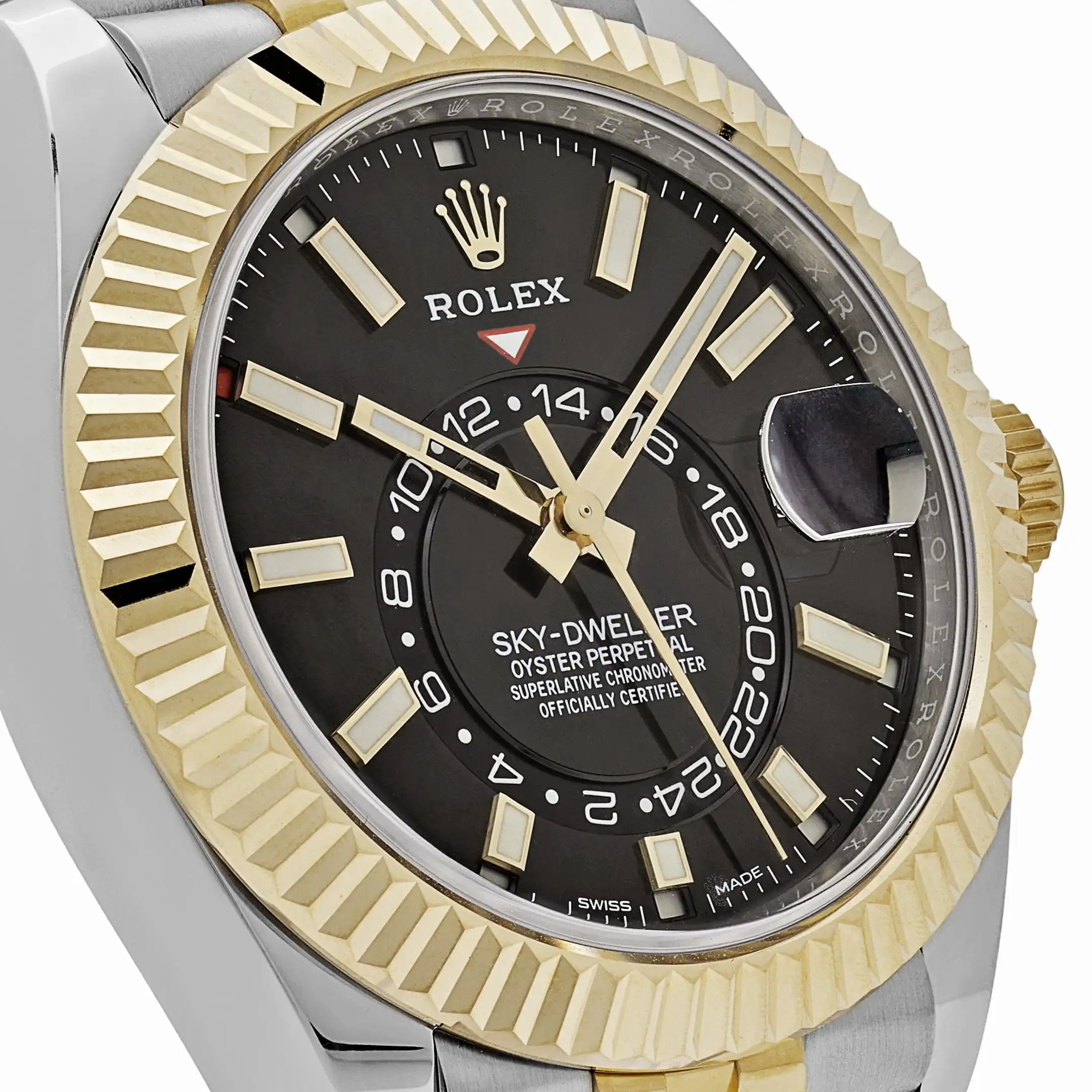 Replica Rolex Sky-Dweller 326933 Stainless Steel Yellow Gold Jubilee Black Dial - Image 5