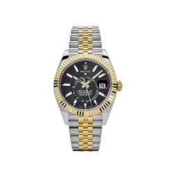 Replica Rolex Sky-Dweller 326933 Stainless Steel Yellow Gold Jubilee Black Dial