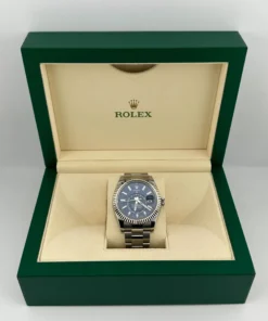 Alternative view of Replica Rolex Sky-Dweller 326934 Stainless Steel Blue Dial Oyster
