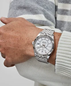 Alternative view of Replica Rolex Sky-Dweller 336934 Stainless Steel White Dial Jubilee