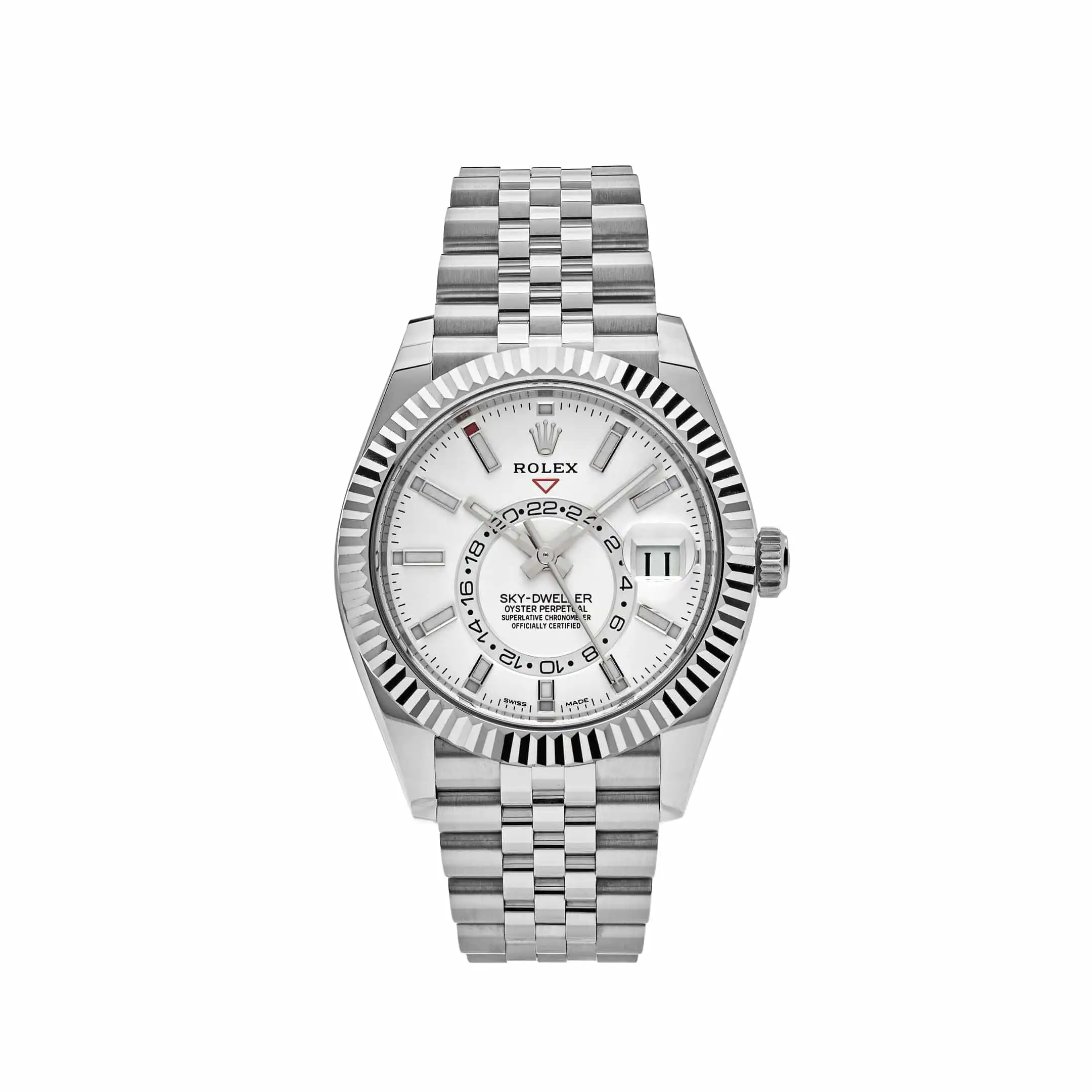 Replica Rolex Sky-Dweller 326934 Stainless Steel White Dial Jubilee