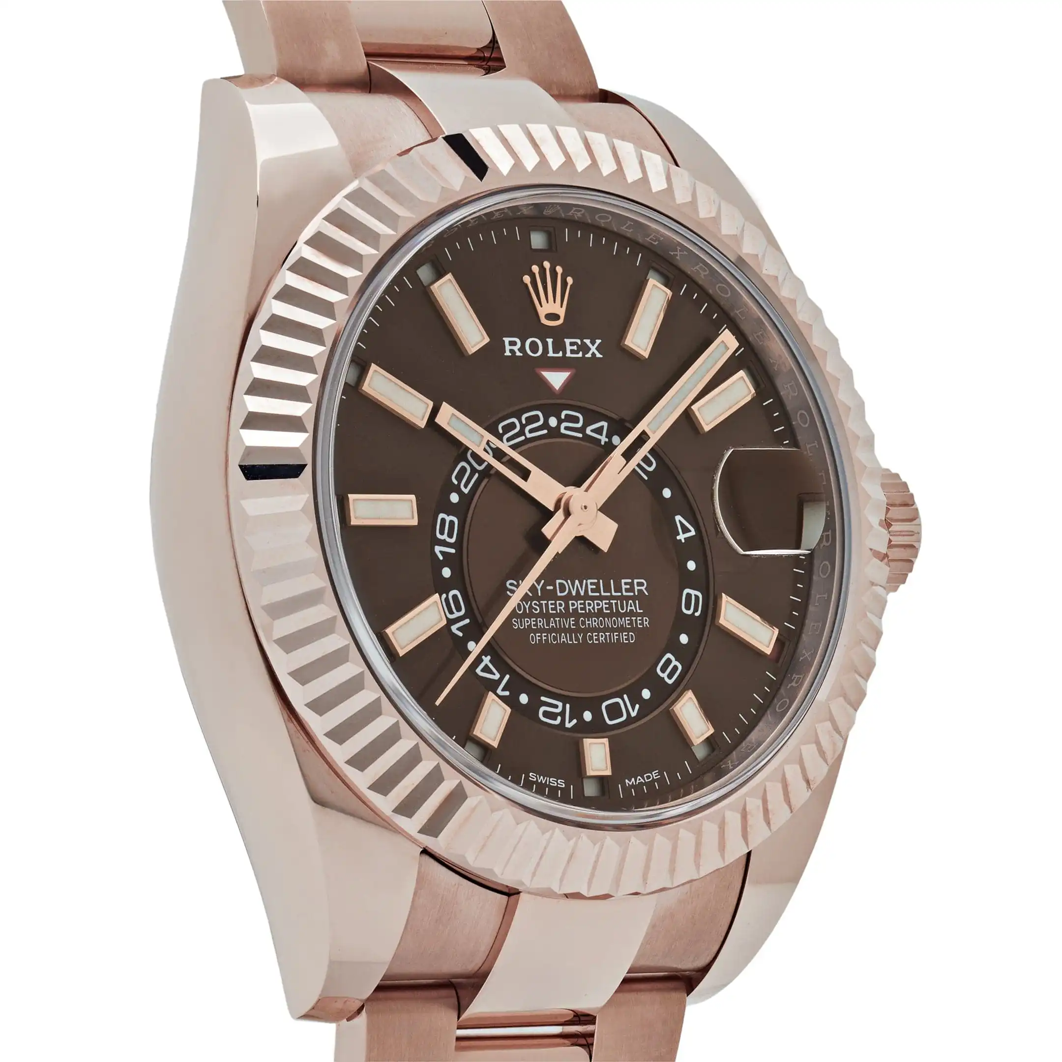 Replica Rolex Sky-Dweller 326935 Rose Gold Chocolate Dial Oyster - Image 4