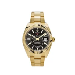 Replica Rolex Sky-Dweller 326938 Yellow Gold Black Dial