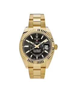 Replica Rolex Sky-Dweller 336938 Yellow Gold Black Dial