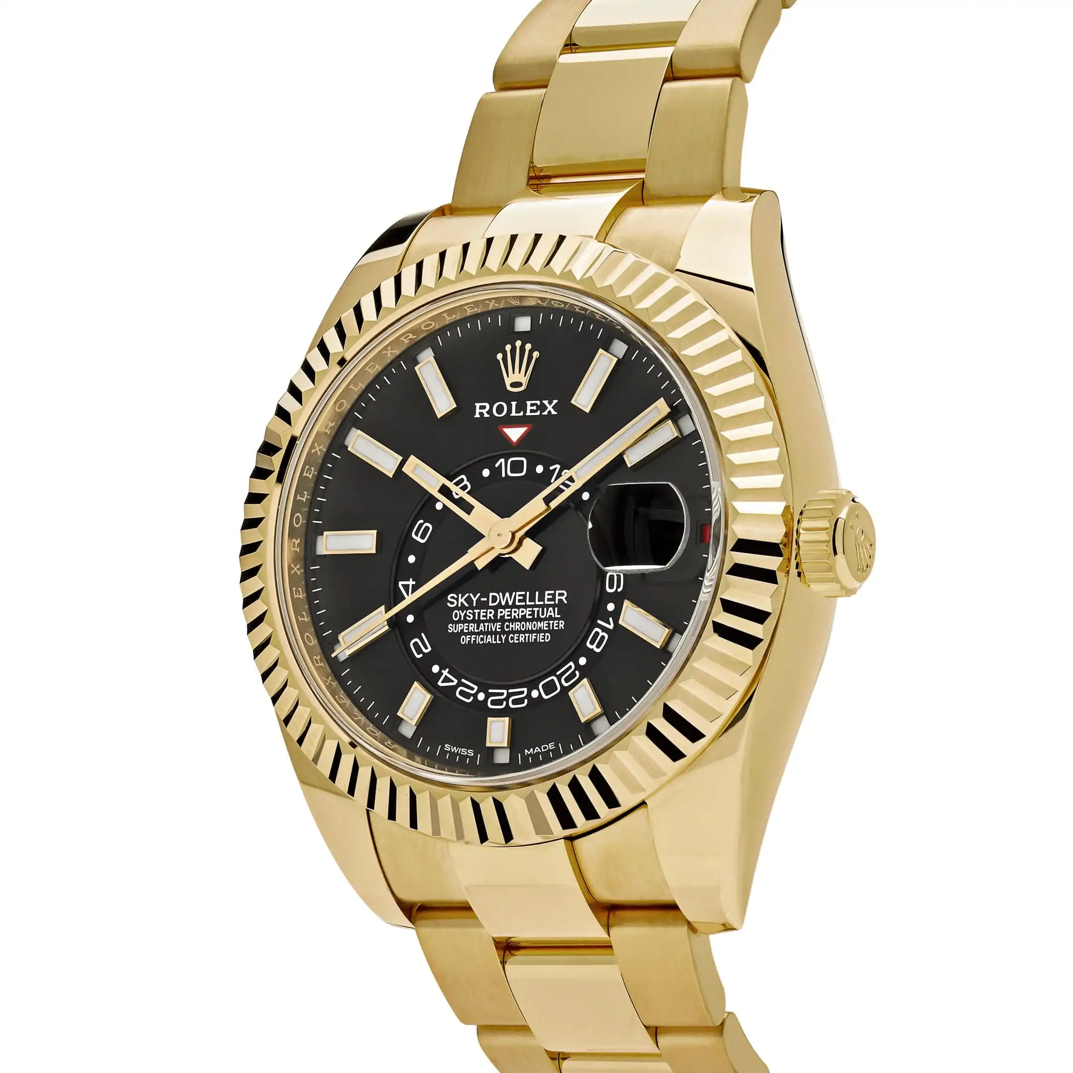 Replica Rolex Sky-Dweller 336938 Yellow Gold Black Dial - Image 3