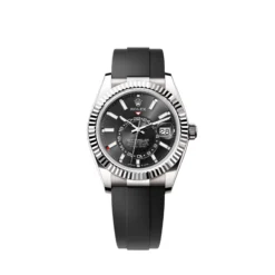 Replica Rolex Sky-Dweller 336239 White Gold Black Dial Oysterflex