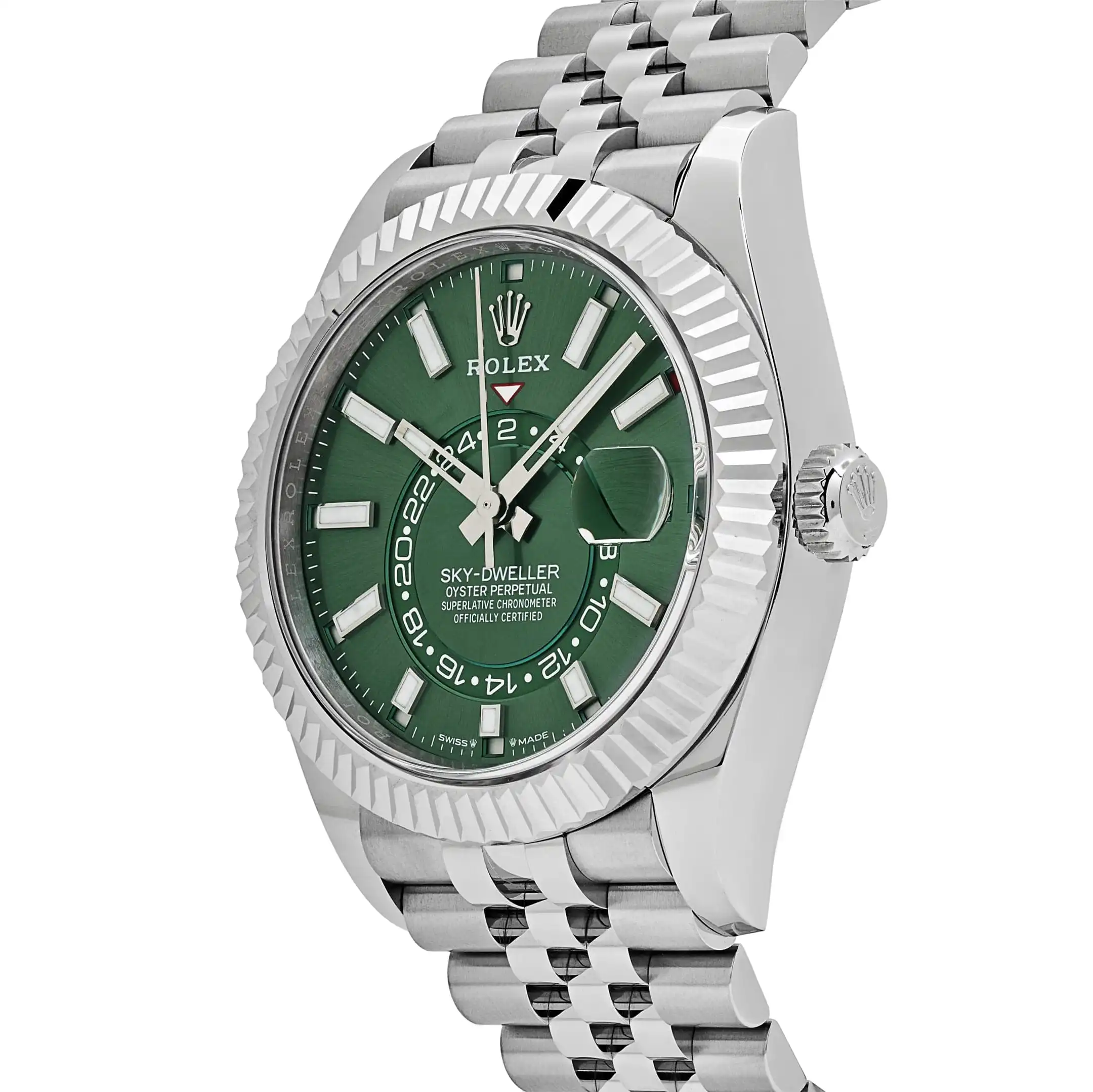 Replica Rolex Sky-Dweller 336934 Stainless Steel Green Dial Jubilee - Image 3