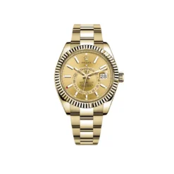 Replica Rolex Sky-Dweller 326938 Yellow Gold Champagne Dial