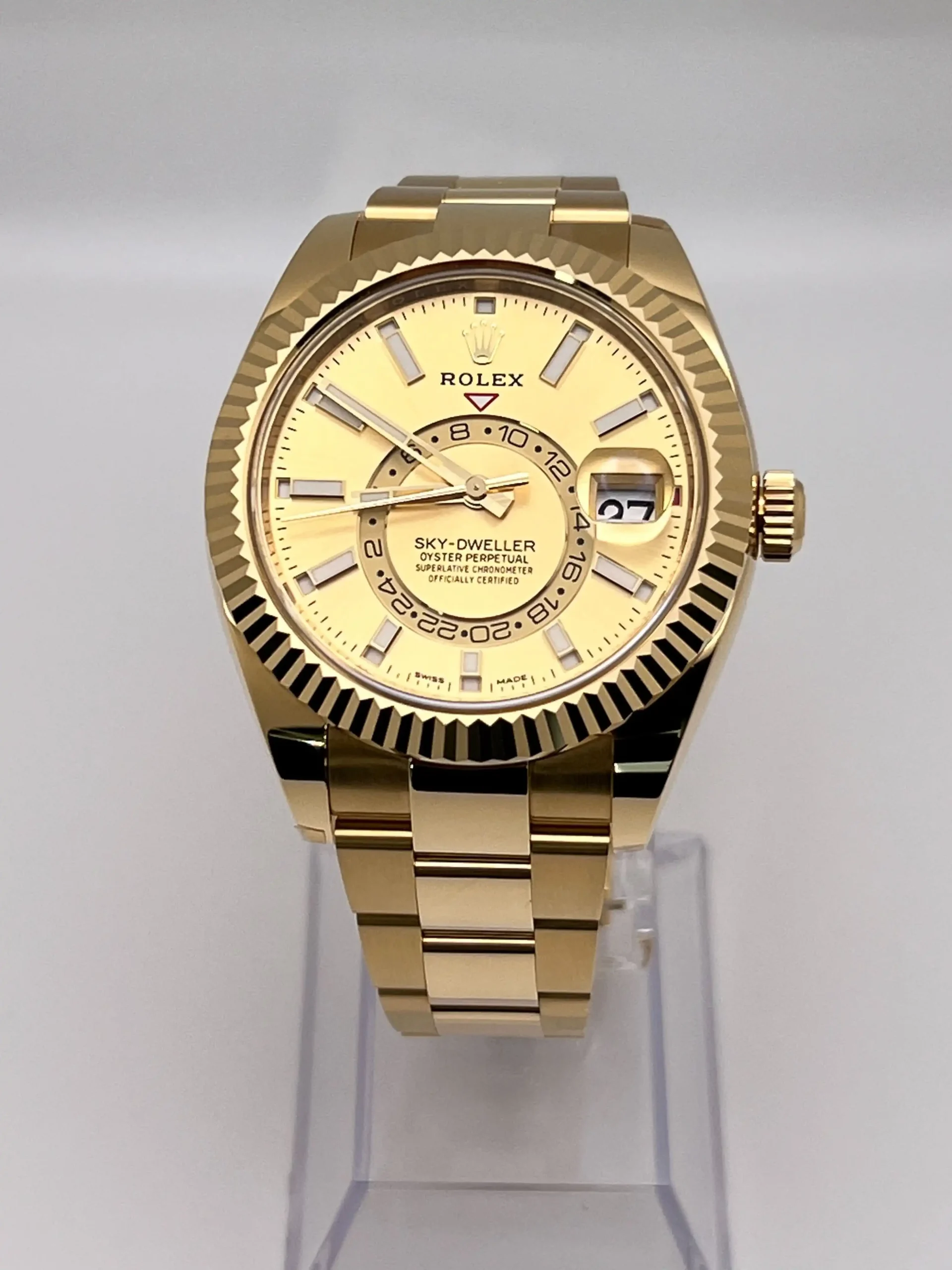 Replica Rolex Sky-Dweller 326938 Yellow Gold Champagne Dial - Image 2