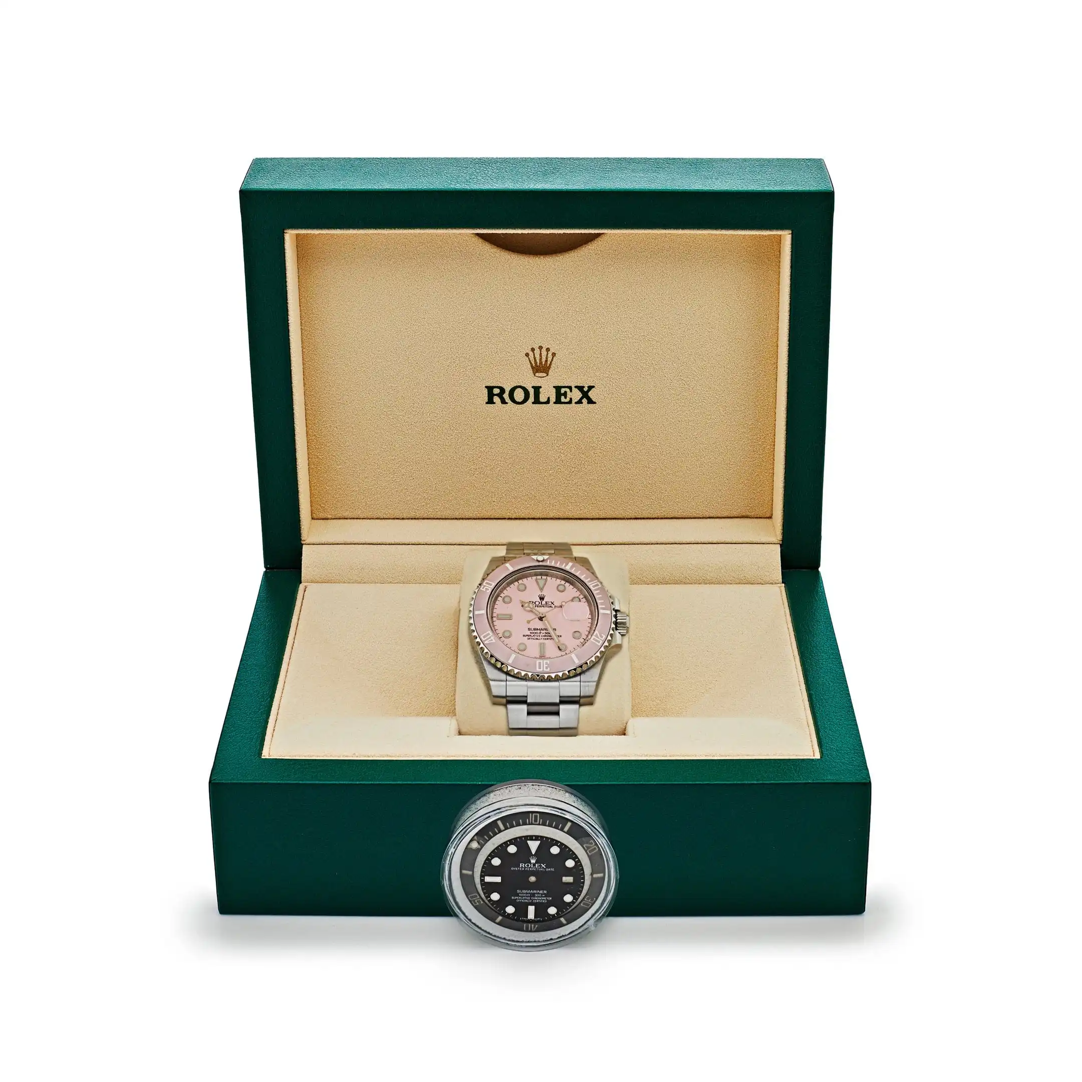 Rolex Submariner Date Replica 116610LN Stainless Steel Aftermarket Custom Made Pink Dial and Bezel - Image 7