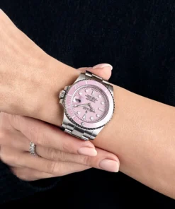 Alternative view of Rolex Submariner Date Replica 116610LN Stainless Steel With Aftermarket Custom Made Pink Dial