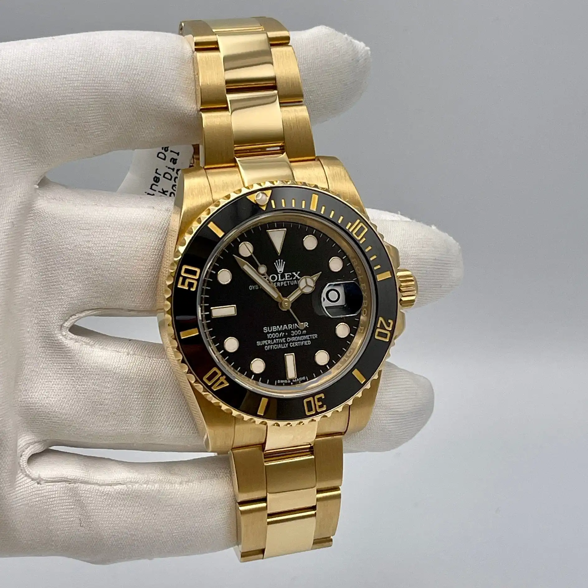 Rolex Submariner Date Replica 116618LN Yellow Gold Black Dial - Image 2