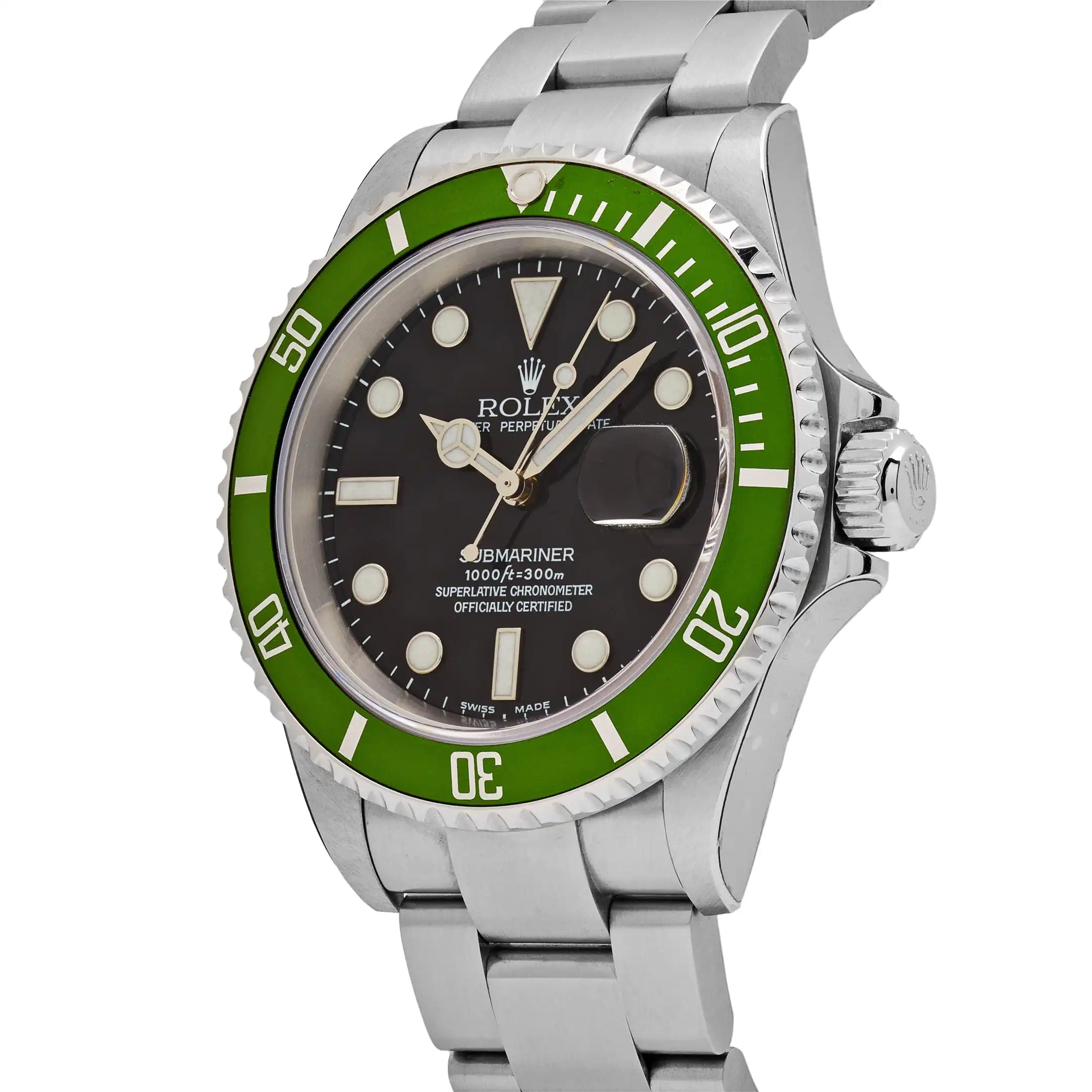 Rolex Submariner Date Replica 16610LV ‘Kermit’ Bezel Flat 4 Stainless Steel Black Dial Oyster - Image 3