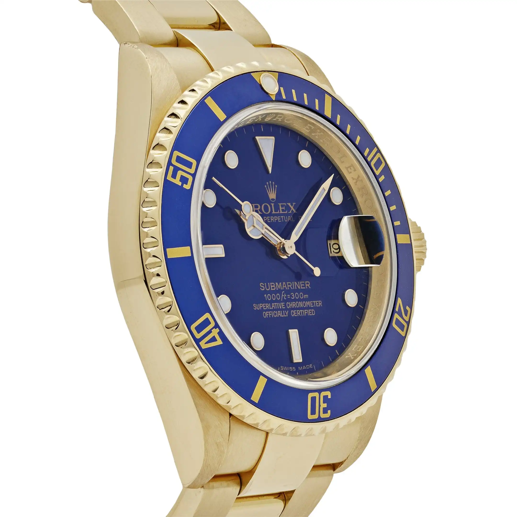 Replica Rolex Submariner Date Replica 16618LB Yellow Gold Blue Dial - Image 3