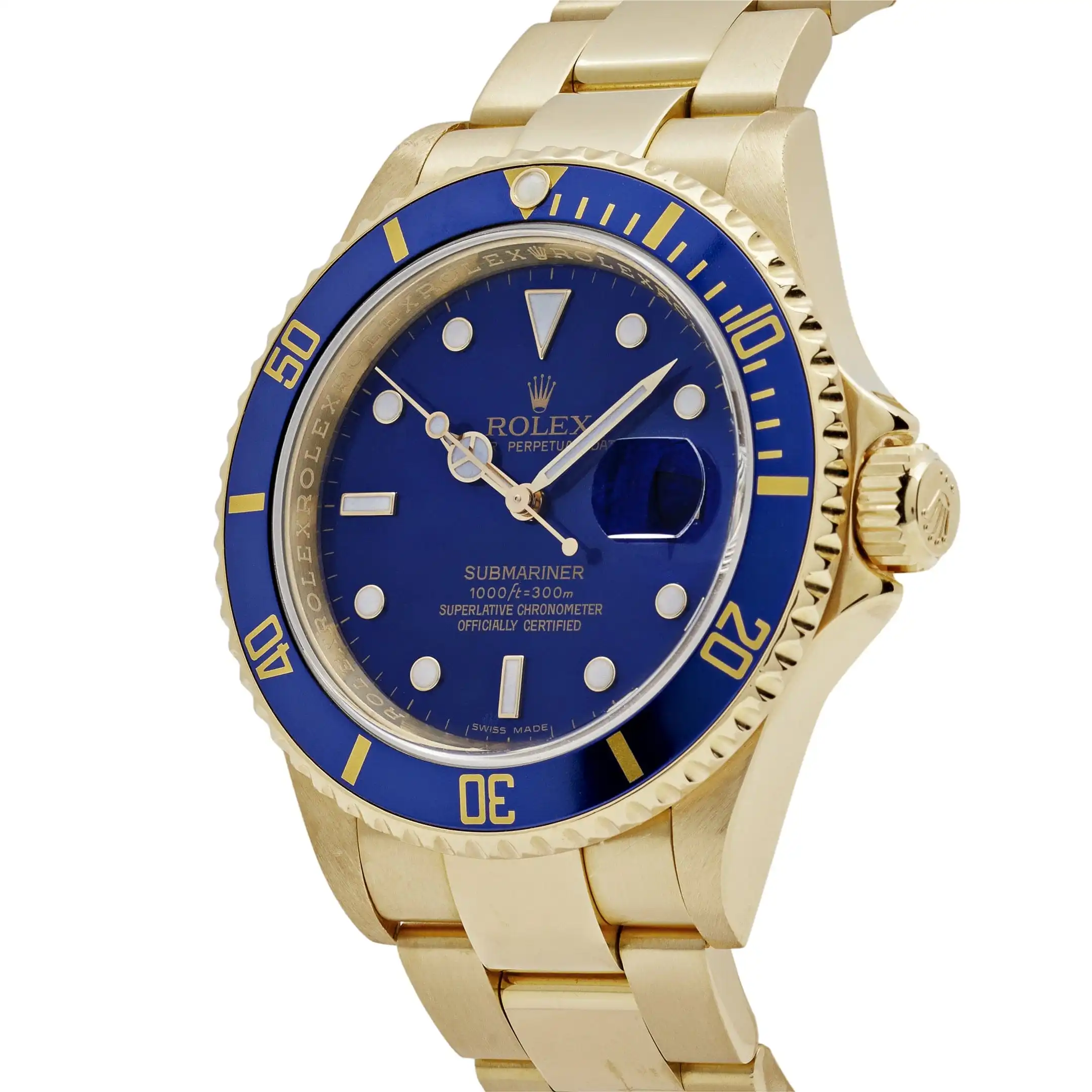 Replica Rolex Submariner Date Replica 16618LB Yellow Gold Blue Dial - Image 4
