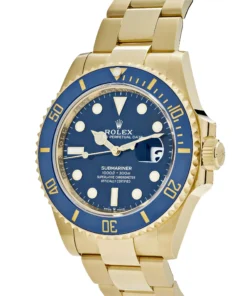Alternative view of Rolex Submariner Date Replica 126618LB Yellow Gold Blue Dial