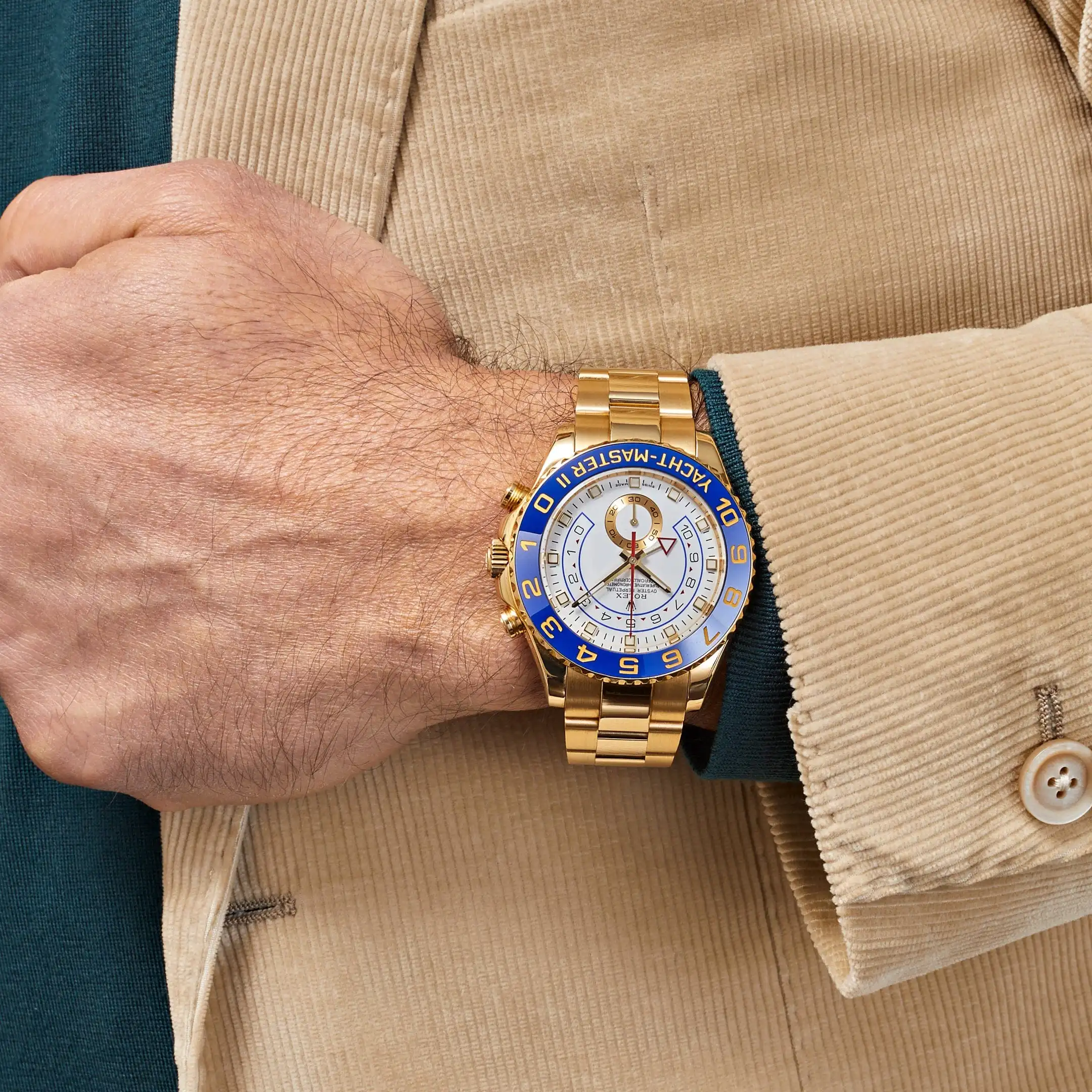 Rolex Yacht-Master Replica II 116688 Yellow Gold White Dial - Image 2