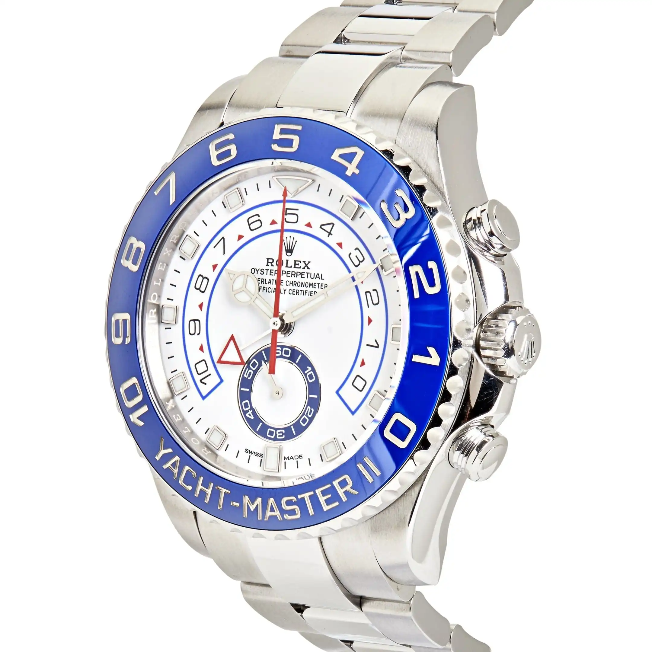 Rolex Yacht-Master Replica II Stainless Steel Mercedes Hand White Dial 116680 - Image 4