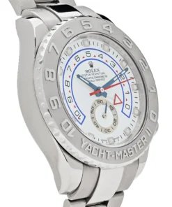 Alternative view of Rolex Yacht-Master Replica II 116689 White Gold Platinum White Dial